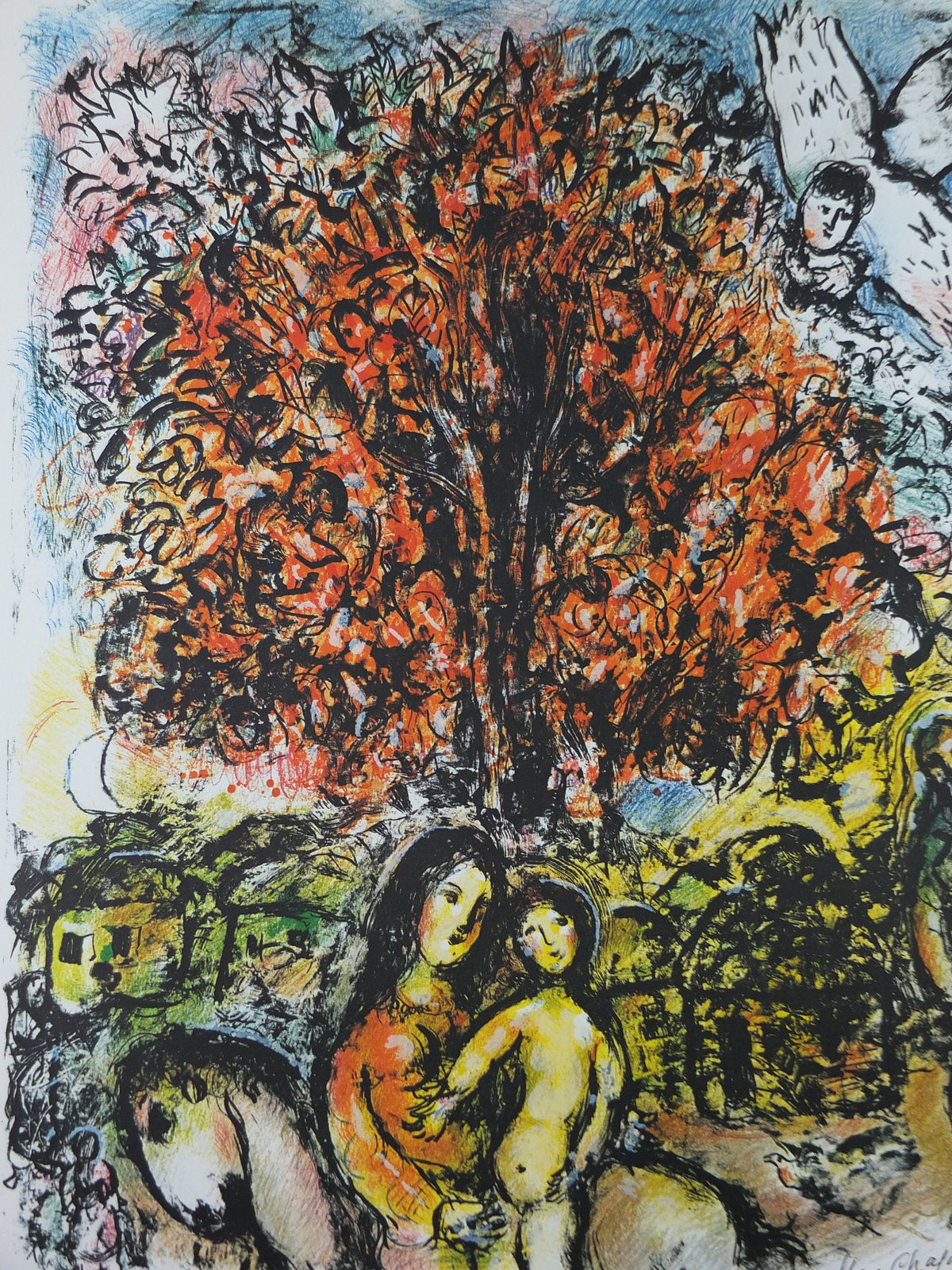 1976 Marc Chagall Poster, Holy Family, Pace Columbus Ohio, amazing condition, Cubism and Expressionism, gallery exhibition, wall art decor