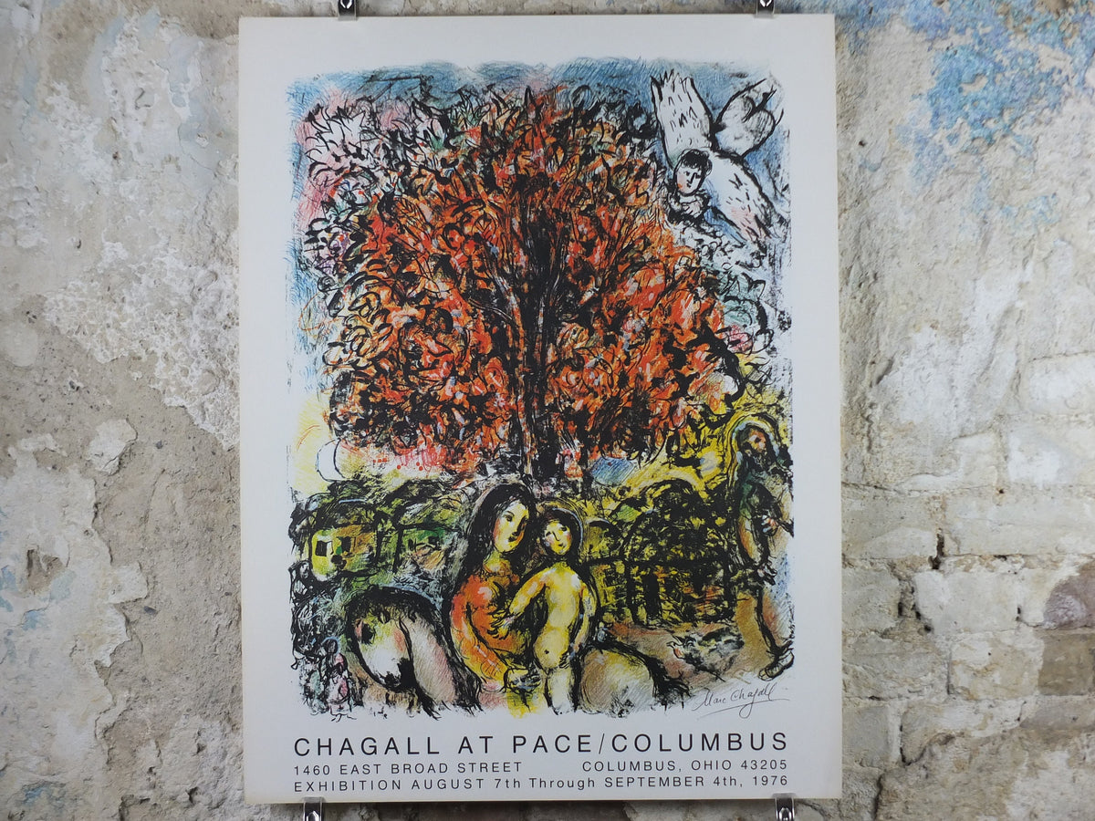 1976 Marc Chagall Poster, Holy Family, Pace Columbus Ohio, amazing condition, Cubism and Expressionism, gallery exhibition, wall art decor