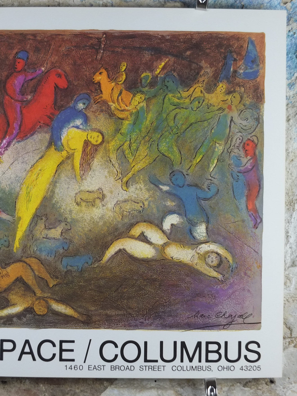 1977 Marc Chagall Poster, Abduction of Chloe, Pace Columbus Ohio, amazing condition, Cubism and Expressionism, gallery exhibition, wall art