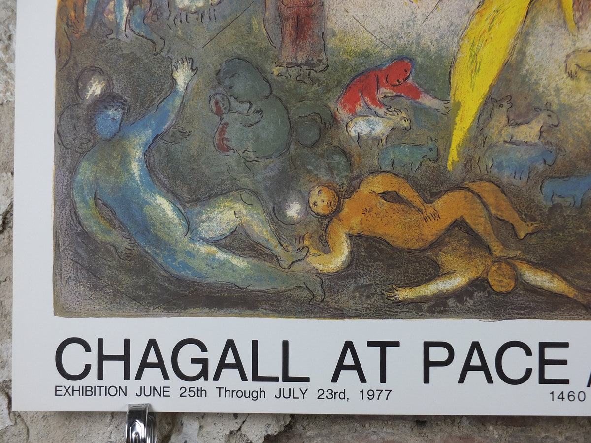 1977 Marc Chagall Poster, Abduction of Chloe, Pace Columbus Ohio, amazing condition, Cubism and Expressionism, gallery exhibition, wall art