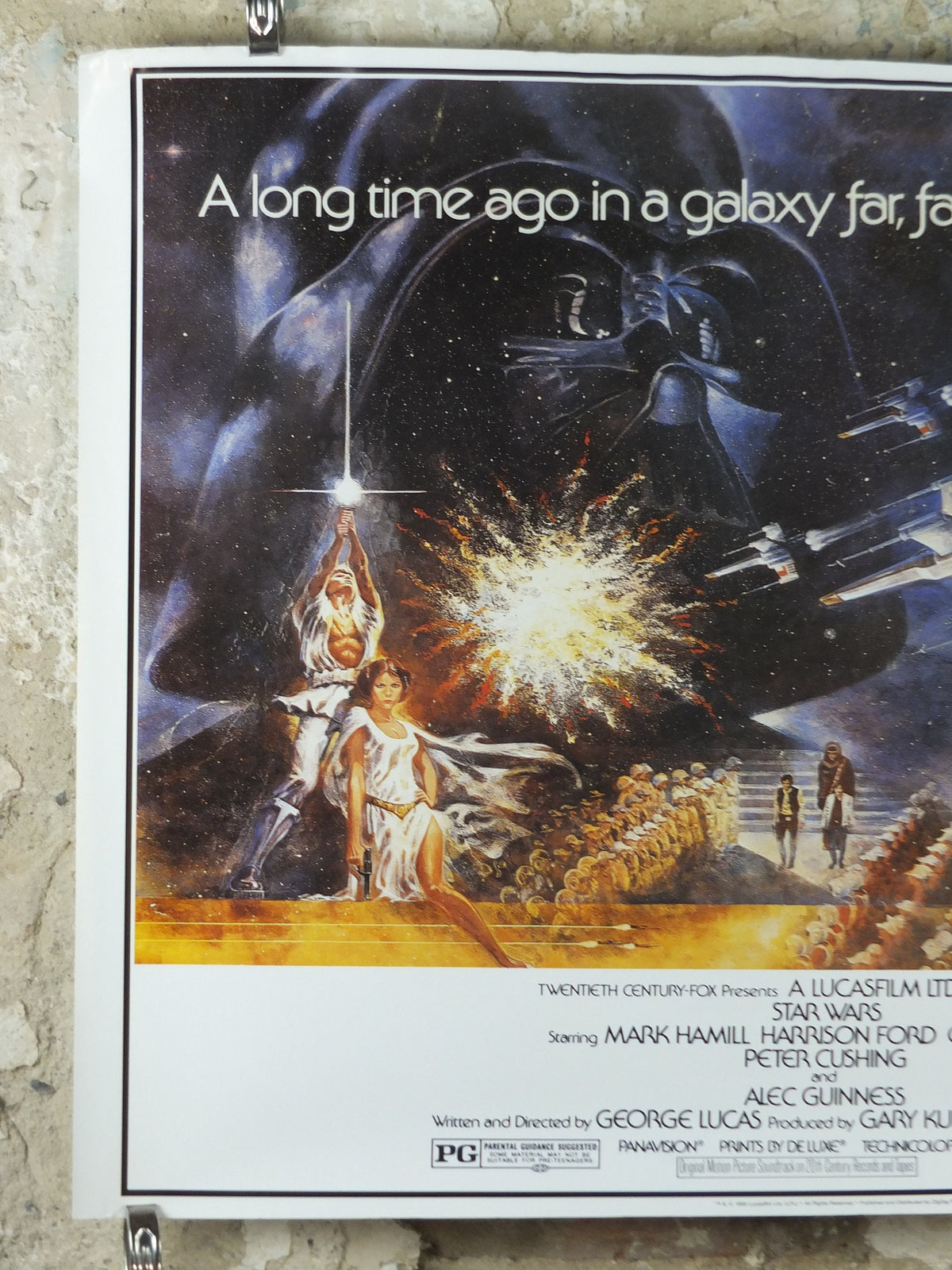 1995 Star Wars A New Hope Poster, by Zigzag Posters Germany, half sheet design, wall art cinema film memorabilia