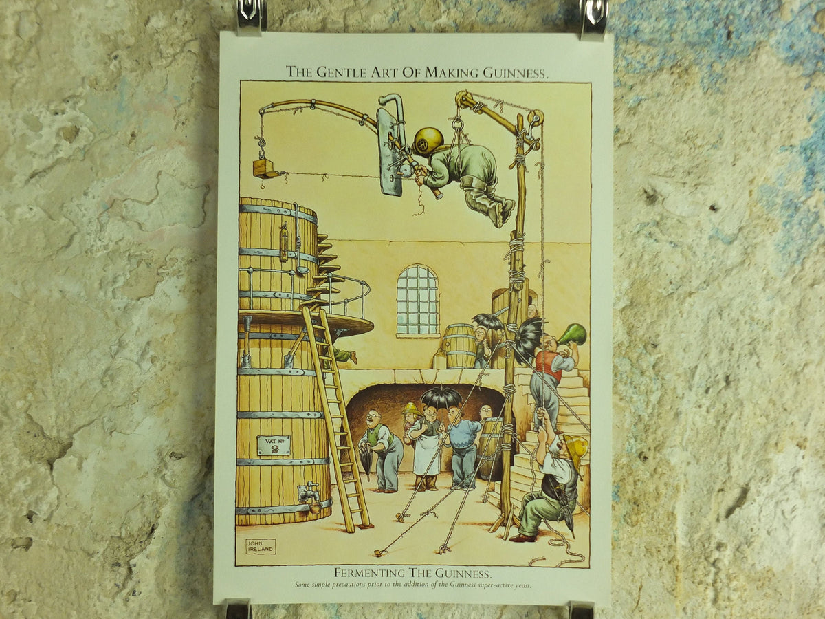 Original Vintage Gentle Art of Making Guinness Poster Fermenting the Guinness advertising ale Irish stout beer print wall art retro 1980s