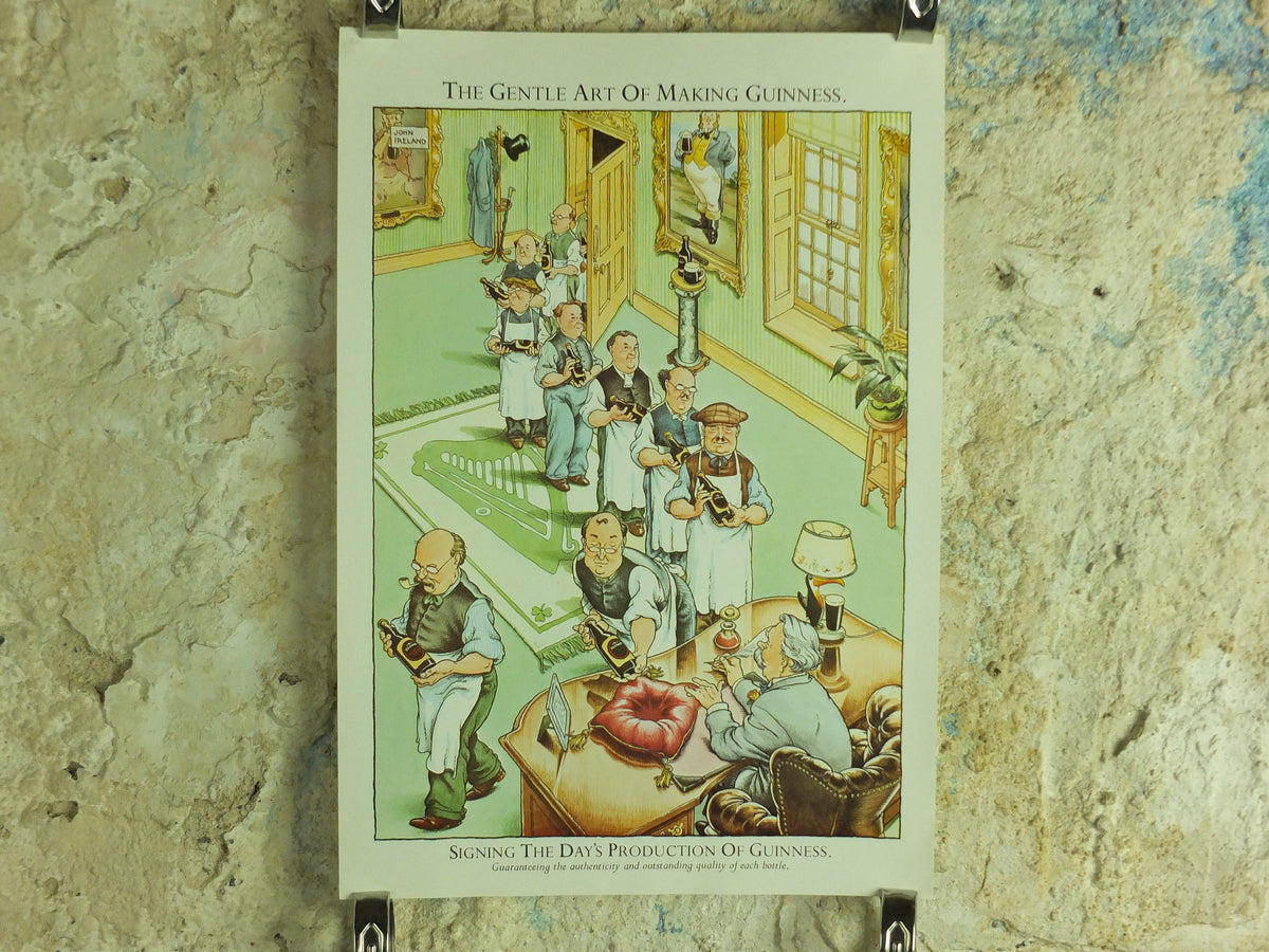 Original Vintage Gentle Art of Making Guinness Poster Signing the day production advertising ale Irish stout beer print wall art retro 1980s