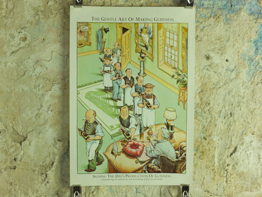 Original Vintage Gentle Art of Making Guinness Poster Signing the day production advertising ale Irish stout beer print wall art retro 1980s