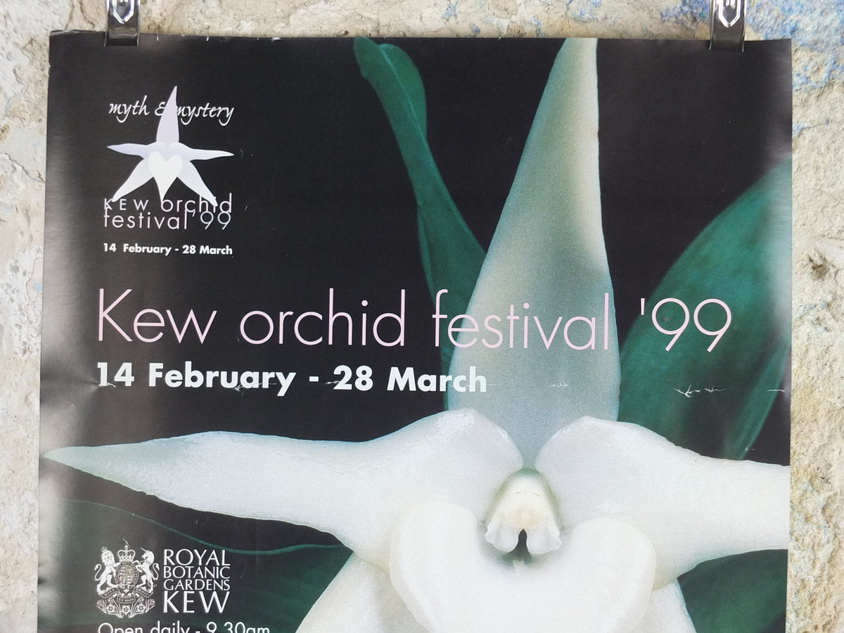 1999 Kew Orchid Festival Poster, Royal Botanic Gardens Kew, Garden botanical flora plants blooms, wall art decor