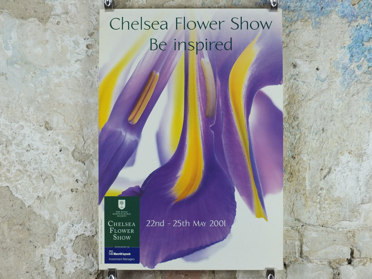 2001 RHS Chelsea Flower Show Poster, Iris, The Royal Horticultural Society, Garden botanical flora plants blooms, wall art decor