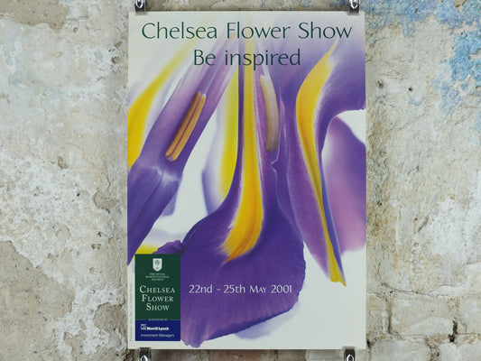 2001 RHS Chelsea Flower Show Poster, Iris, The Royal Horticultural Society, Garden botanical flora plants blooms, wall art decor