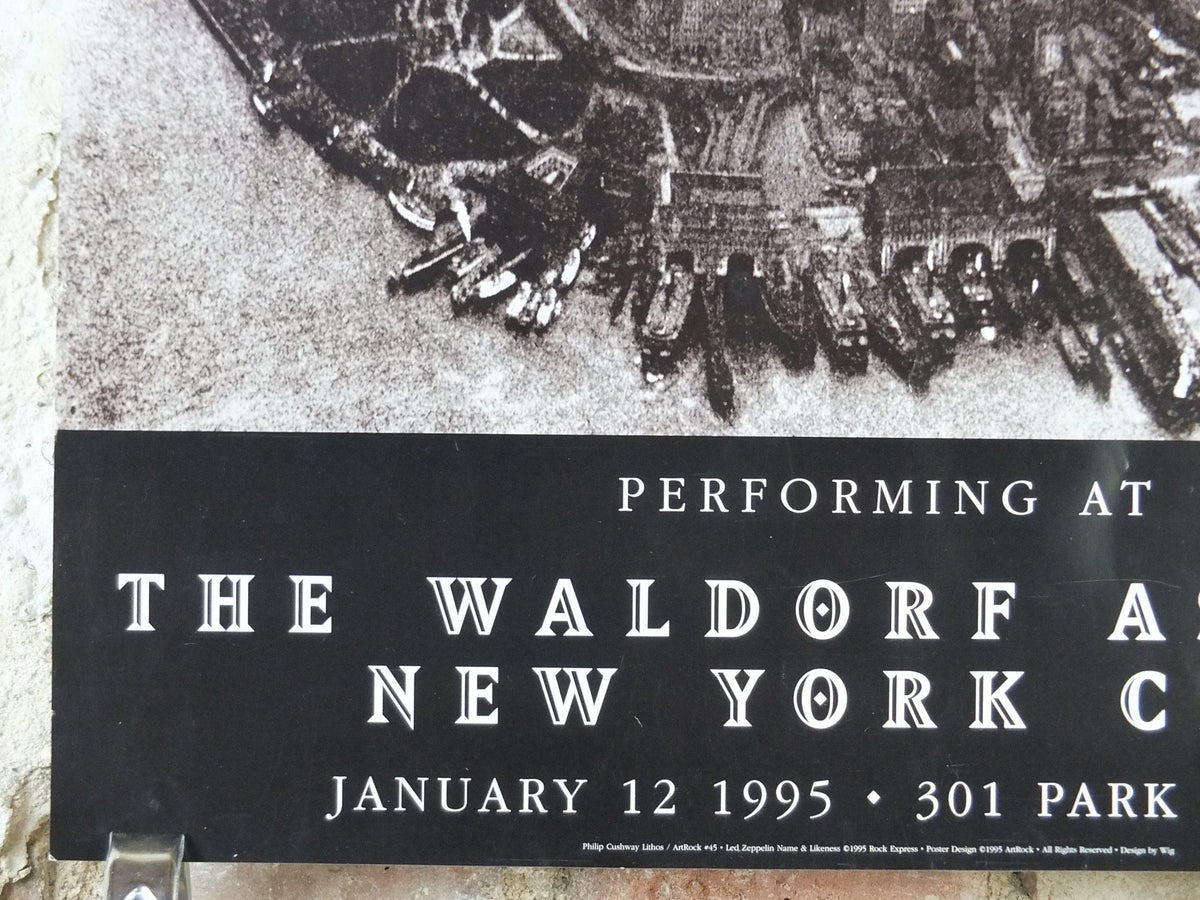 1995 Led Zeppelin Tour Poster, Induction to Hall of Fame, At the Waldorf Astoria, New York City, 301 Park Avenue, musical wall art decor