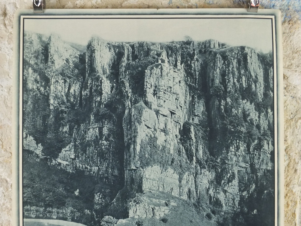 1947 Cheddar Gorge Britain Poster, Somerset caves, Travel Association United Kingdom, travel tourism, holiday vacation wall art decor