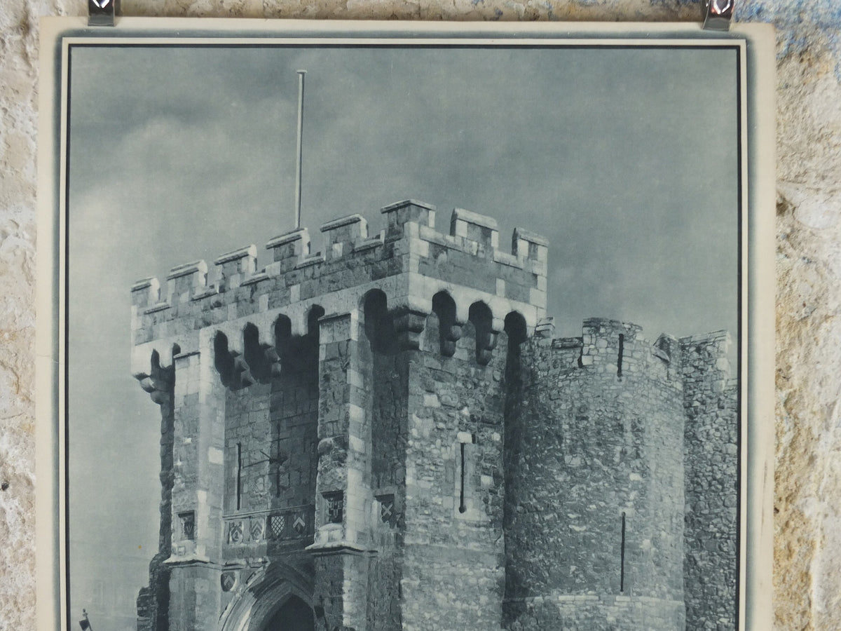 1947 Southampton Bargate Britain Poster, Gatehouse, Travel Association United Kingdom, travel tourism holiday vacation wall art decor