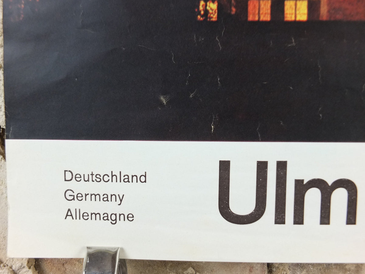 1960s Ulm Cathedral Germany Poster, the highest steeple in the world, Baden-Württemberg, travel tourism holiday vacation wall art decor