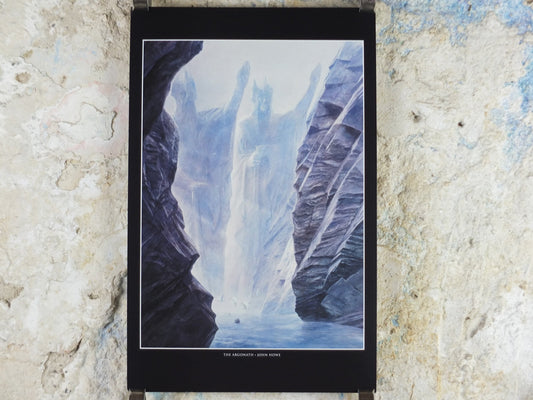 Vintage The Argonath by John Howe Poster, Tolkien, Lord of the Rings, Fellowship of the Ring, illustration print, wall art decor