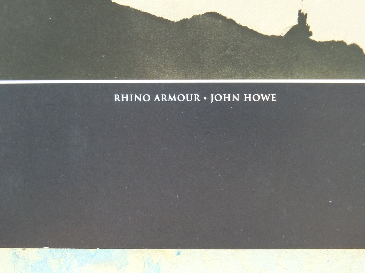 Vintage Rhino Armour by John Howe Poster, Fantasy, Rhinoceros, illustration print, wall art decor