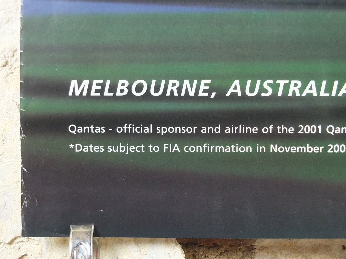 2001 Australian Grand Prix Poster, Formula 1 F1, Qantas Melbourne, Michael Schumacher, Ferrari, Red Bull Sauber Petronas wall art decor