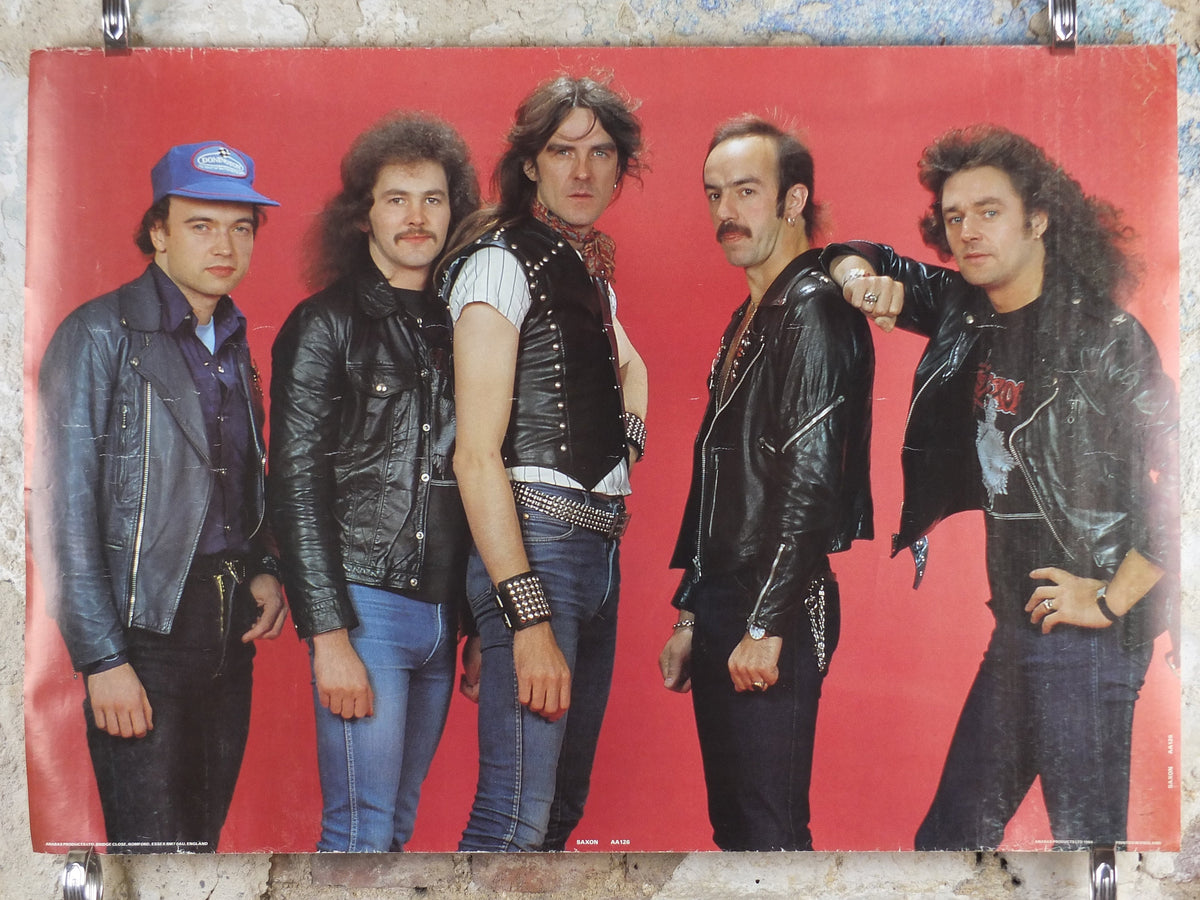 1984 Saxon Poster, English Heavy Metal band from Barnsley, by Anabas AA126, musical wall art decor