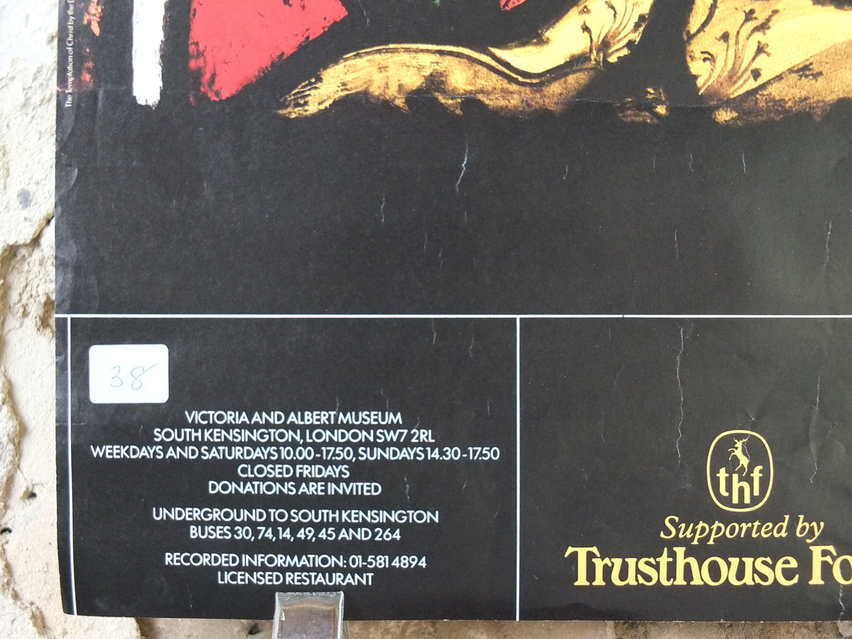 1987 V&A Museum Poster, The Temptation of Christ by the Devil, Medieval Treasury, Victoria and Albert, gallery exhibition wall art decor