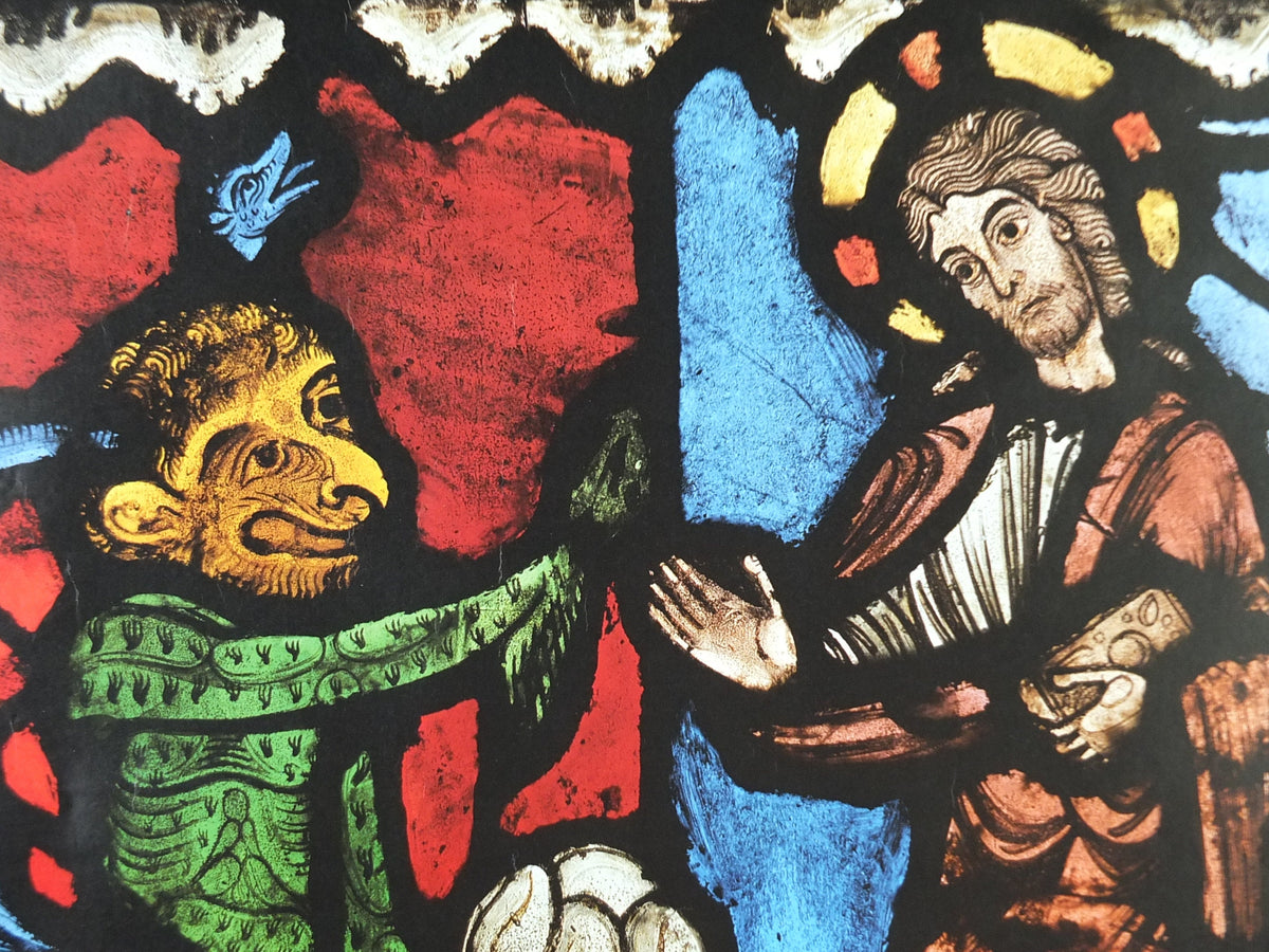 1987 V&A Museum Poster, The Temptation of Christ by the Devil, Medieval Treasury, Victoria and Albert, gallery exhibition wall art decor