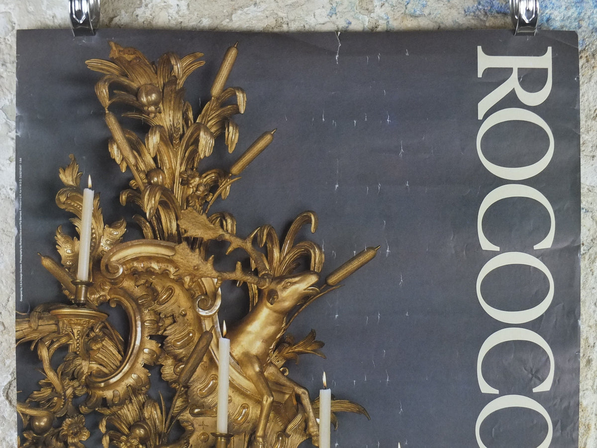 1984 V&A Museum Poster, Rococo, Art and Design in Hogarth's England, Victoria and Albert, gallery exhibition wall art decor