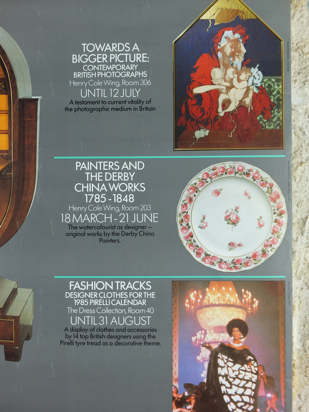 1987 V&A Museum Poster, What's New at the VA? Victoria and Albert, gallery exhibition wall art decor