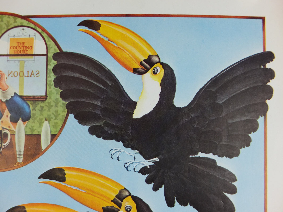 Original Vintage Guinness Toucan Poster, Sing a Song of Sixpence, 4 and 20 pie, advertising ale Irish stout beer print wall art retro 1970s