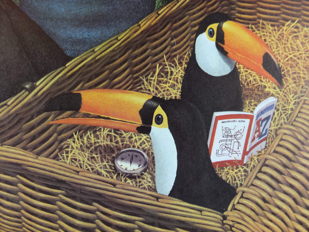 Original Vintage Guinness Toucan Poster, Homing Birds at a picnic, by Ann Sharp, advertising ale Irish stout beer print wall art retro 1970s