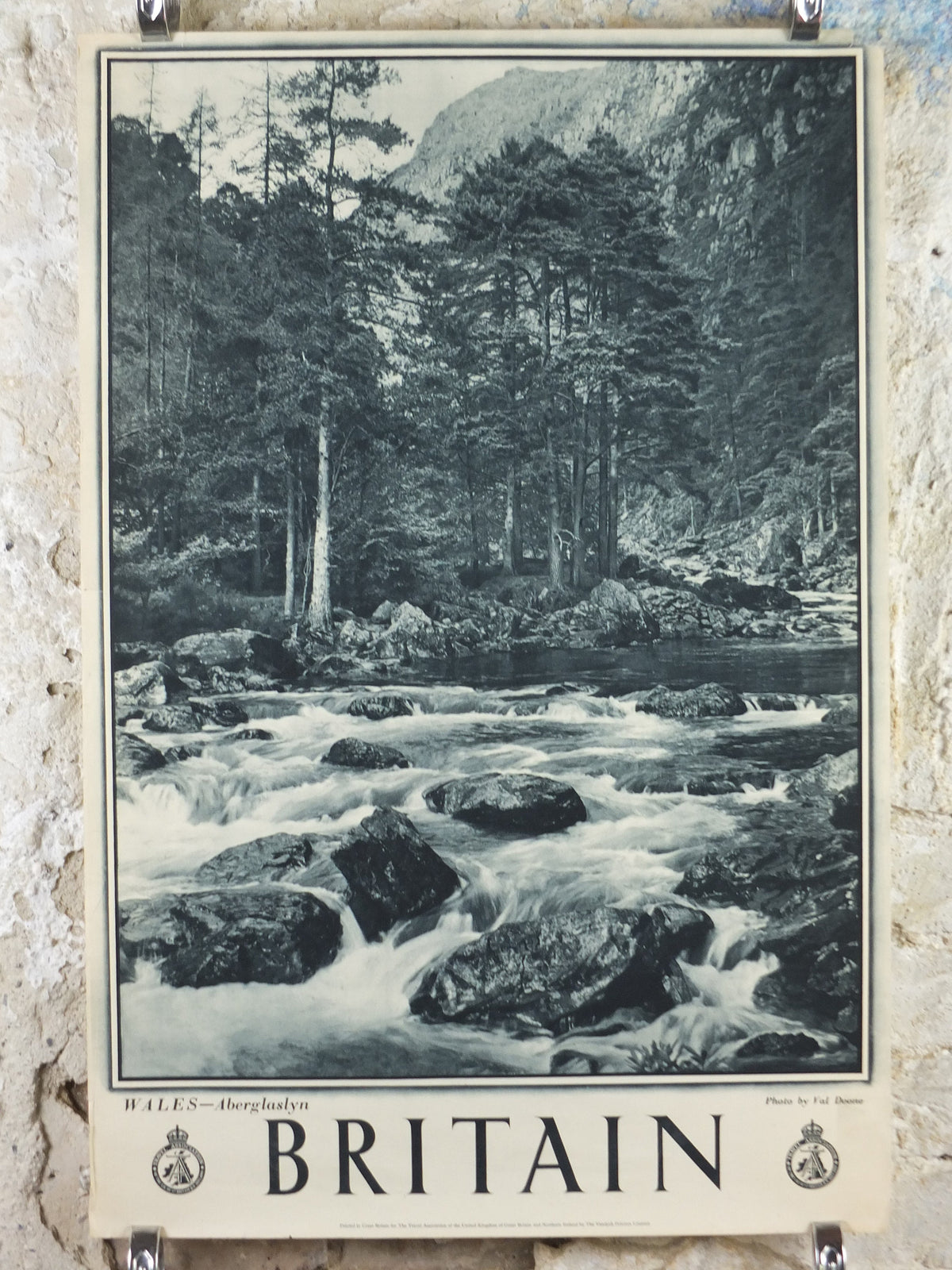 1947 Aberglaslyn Pass Wales Britain Poster, Snowdonia, Travel Association United Kingdom, travel tourism, holiday vacation wall art decor