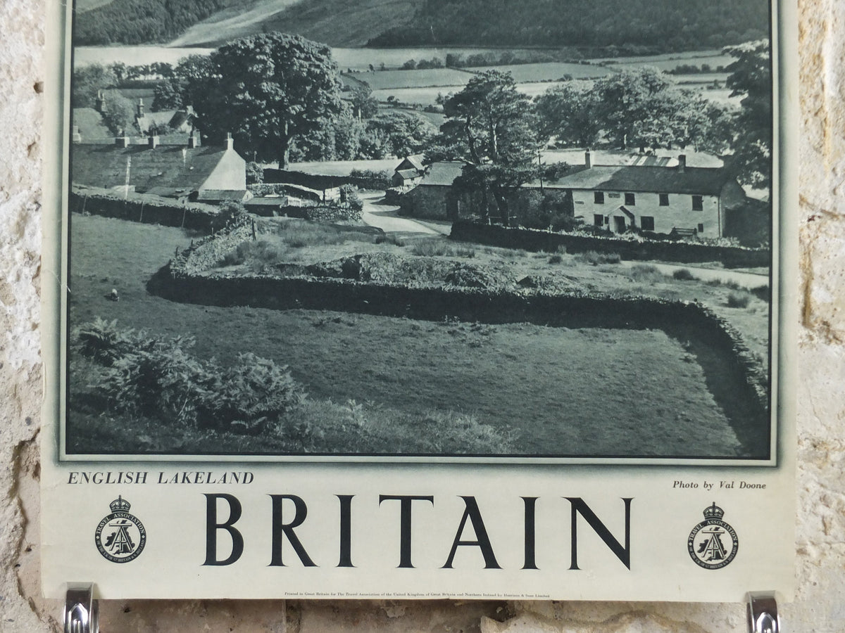 1947 Lake Distrist Britain Poster, English Lakeland, Travel Association United Kingdom, travel tourism, holiday vacation wall art decor