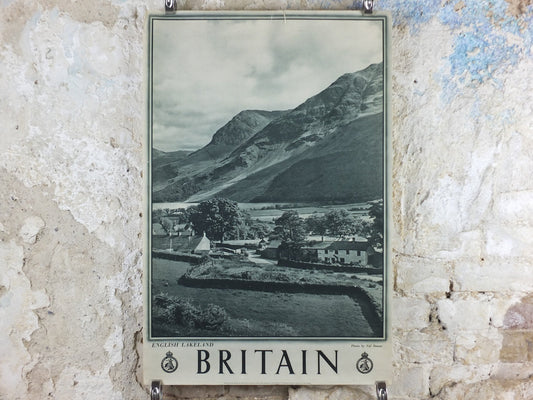 1947 Lake Distrist Britain Poster, English Lakeland, Travel Association United Kingdom, travel tourism, holiday vacation wall art decor