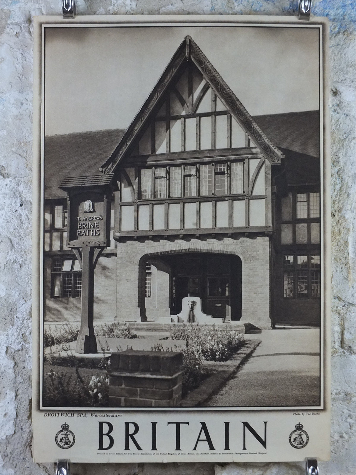 1947 Droitwich Spa Britain Poster, Worcestershire, Travel Association United Kingdom, travel tourism holiday vacation wall art decor