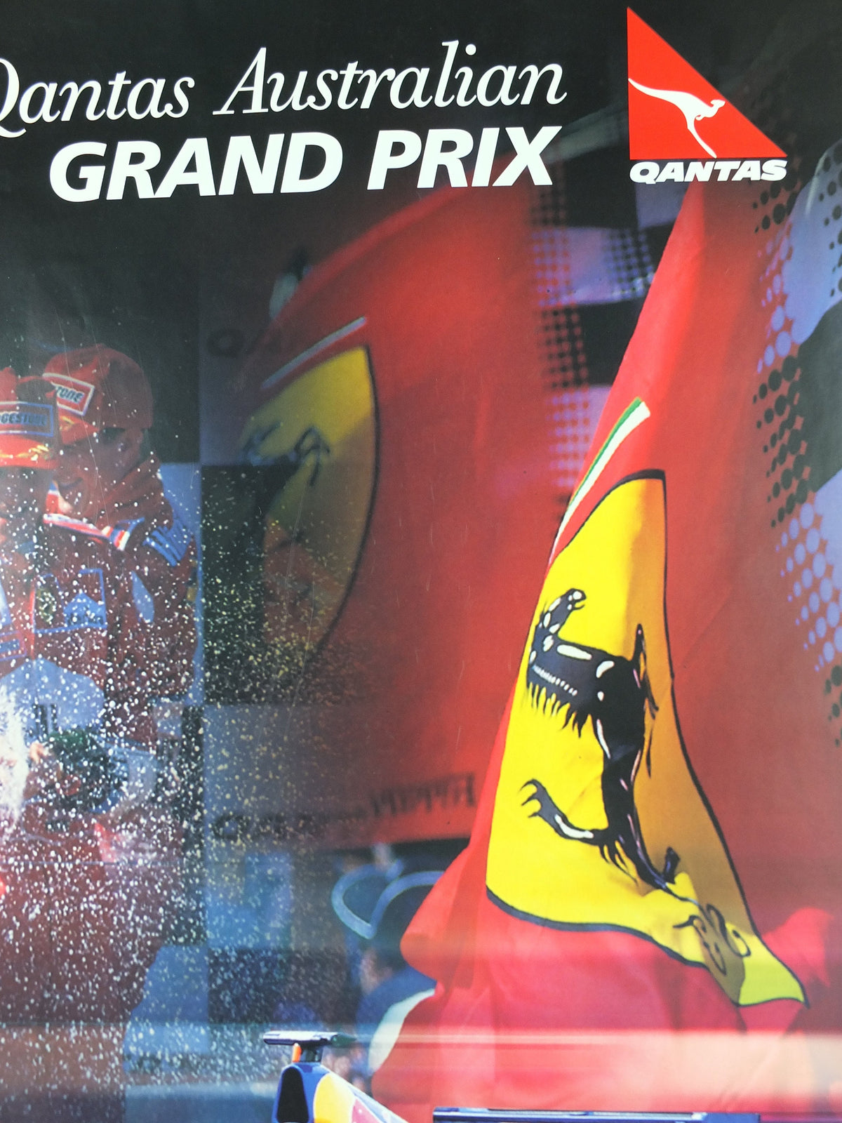 2001 Australian Grand Prix Poster, Formula 1 F1, Qantas Melbourne, Michael Schumacher, Ferrari, Red Bull Sauber Petronas wall art decor