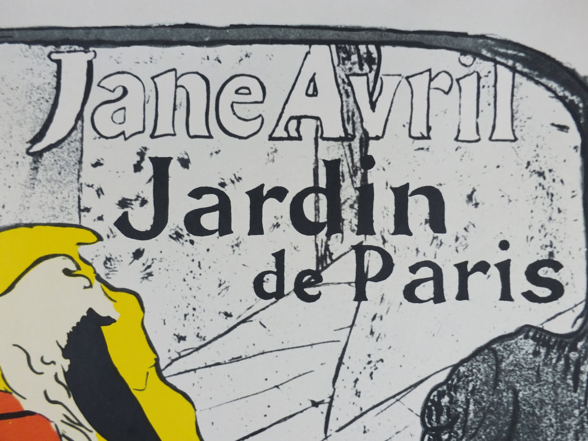 1976 Toulouse-Lautrec Poster, Jane Avril, Jarden de Paris, Can-can dancing, Czech reprint on chalk paper, art deco nouveau, wall art decor