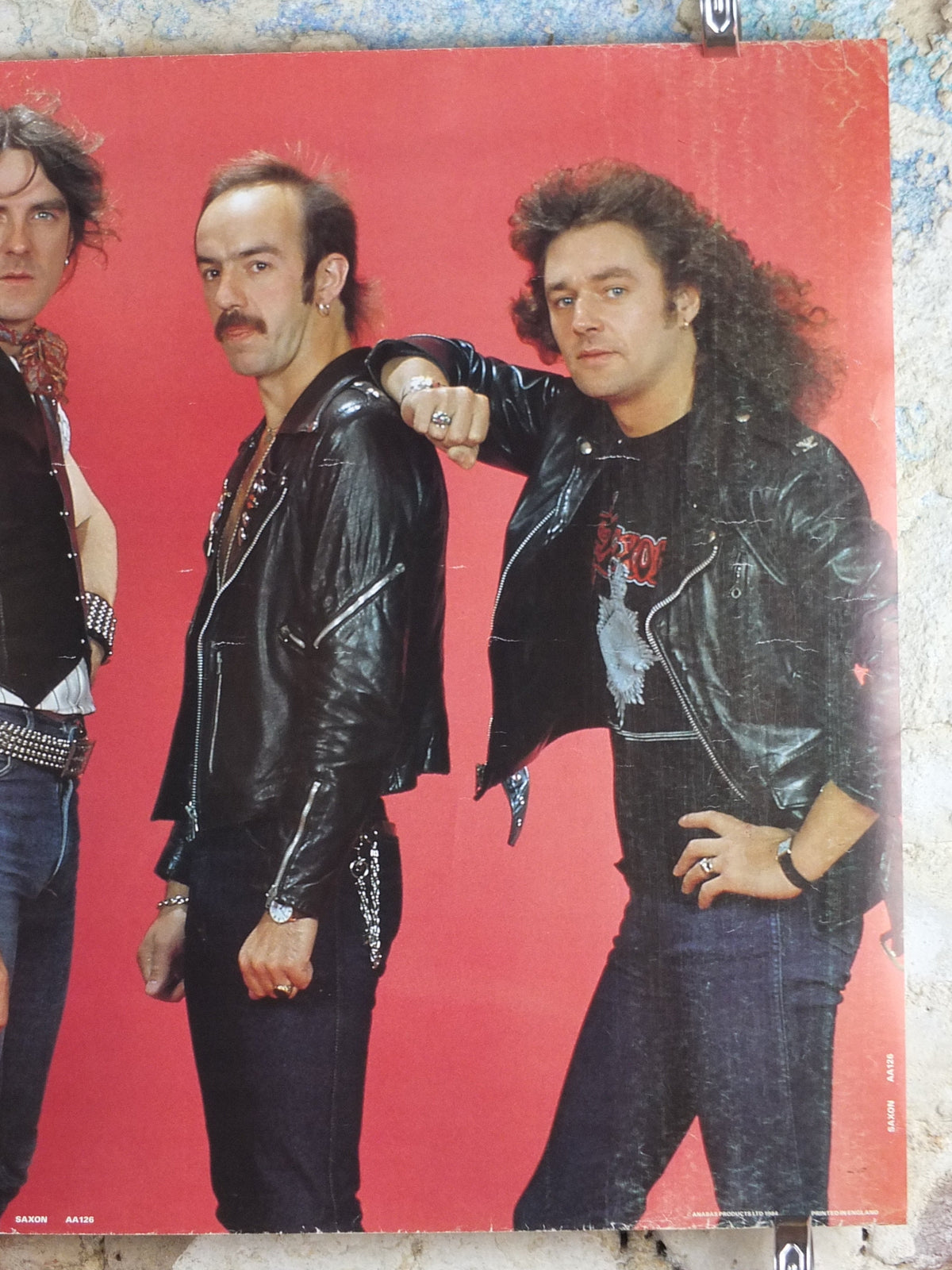1984 Saxon Poster, English Heavy Metal band from Barnsley, by Anabas AA126, musical wall art decor