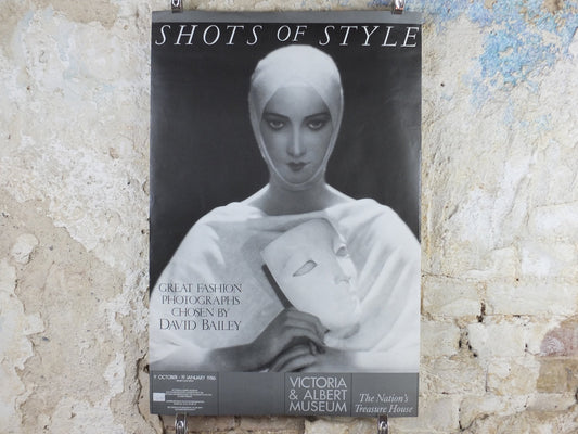 1986 V&A Museum Poster, David Bailey's Great Fashion Photographers, Victoria and Albert, gallery exhibition wall art decor