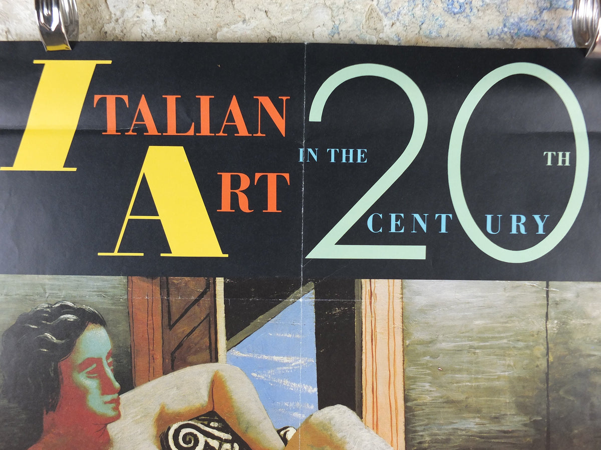 1989 Royal Academy of Arts Poster, Giorgio de Chirico, L’Esprit de Domination 1927, Surrealism, artist gallery exhibition wall art 1990s