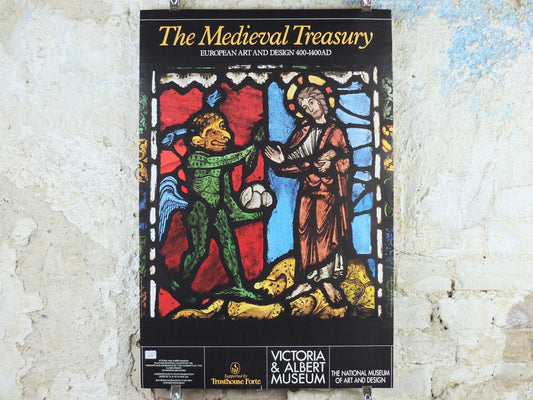 1987 V&A Museum Poster, The Temptation of Christ by the Devil, Medieval Treasury, Victoria and Albert, gallery exhibition wall art decor