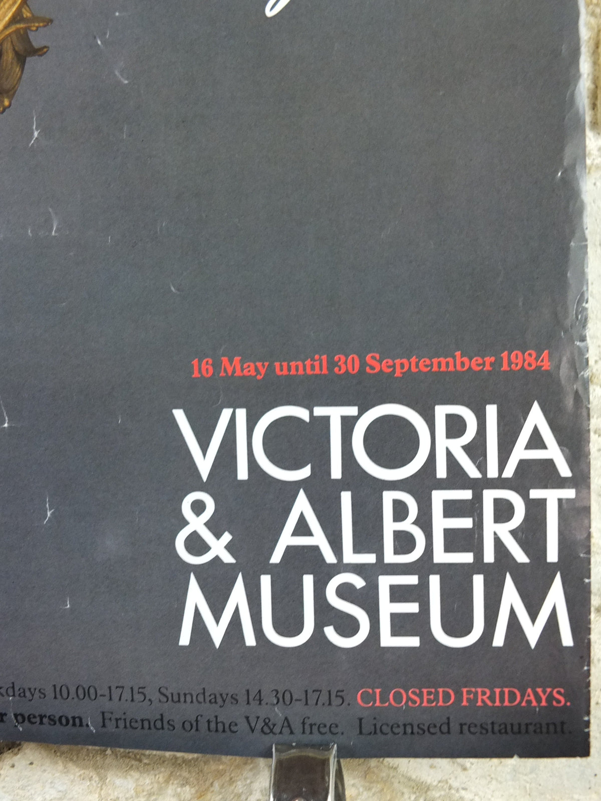 1984 V&A Museum Poster, Rococo, Art and Design in Hogarth's England, Victoria and Albert, gallery exhibition wall art decor