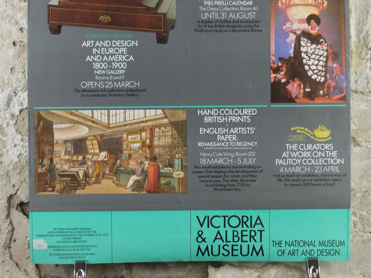 1987 V&A Museum Poster, What's New at the VA? Victoria and Albert, gallery exhibition wall art decor