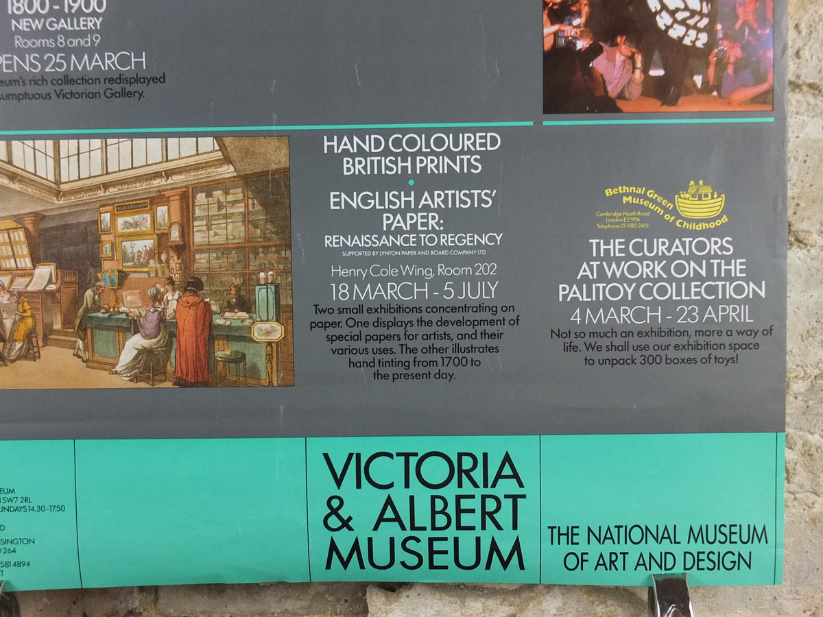 1987 V&A Museum Poster, What's New at the VA? Victoria and Albert, gallery exhibition wall art decor