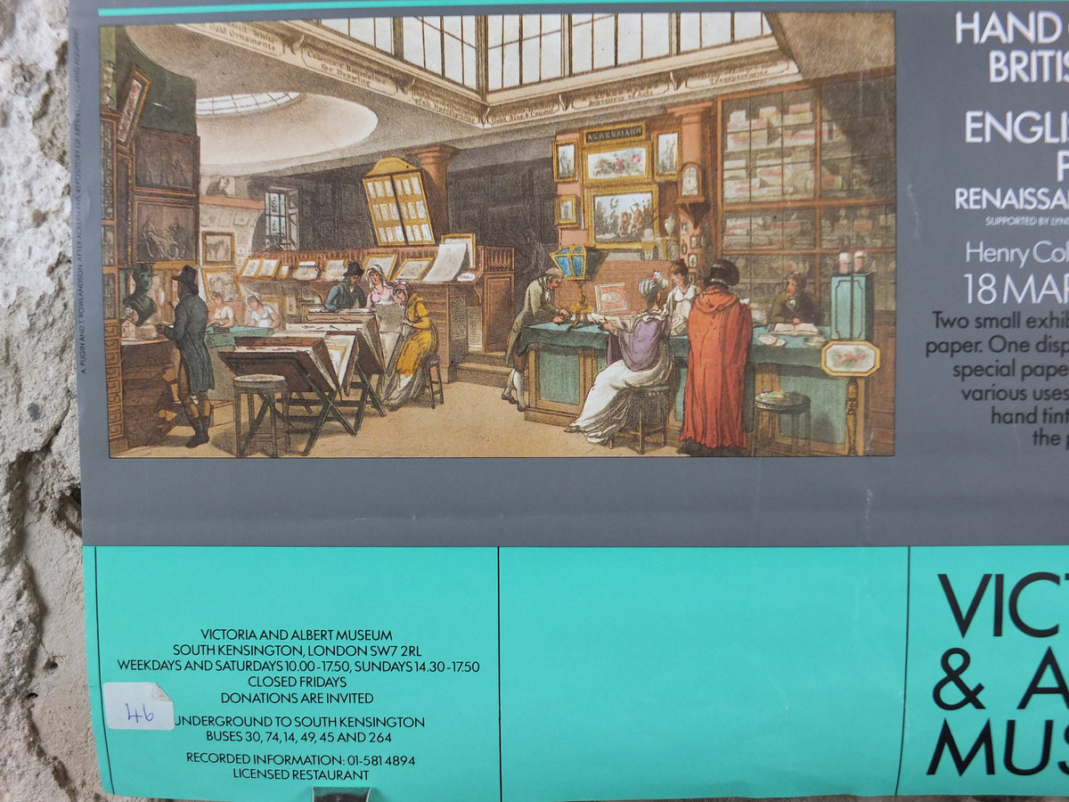 1987 V&A Museum Poster, What's New at the VA? Victoria and Albert, gallery exhibition wall art decor