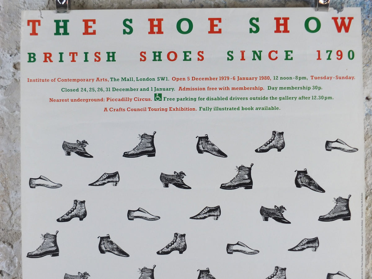1979 The Shoe Show Poster, Dragon Shoe, British Shoes since 1790, Institute of Contemporary Arts, gallery exhibition wall art decor