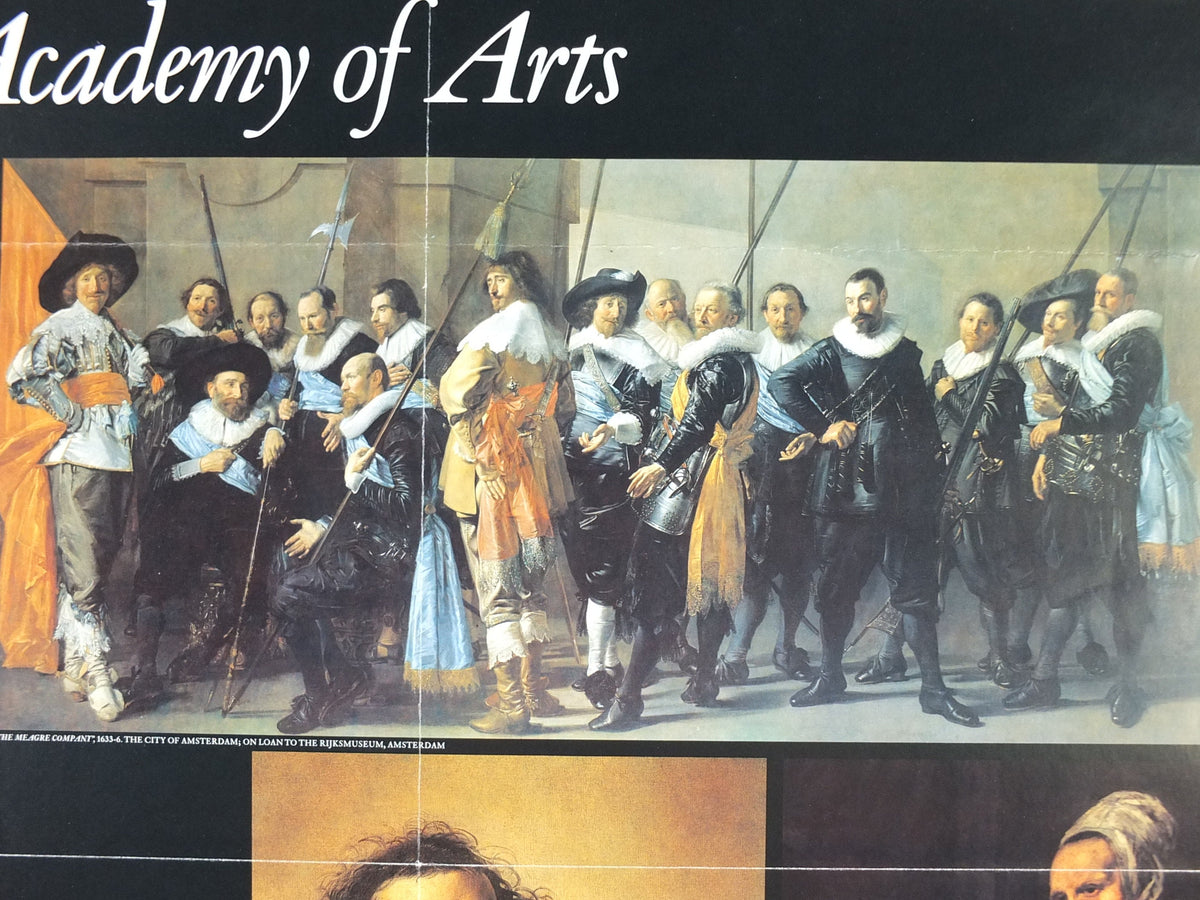 1990 Royal Academy of Arts Poster, Frans Hals the Elder, The Meagre Company, old masters art, gallery exhibition, wall art decor