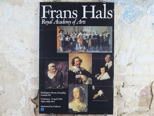 1990 Royal Academy of Arts Poster, Frans Hals the Elder, The Meagre Company, old masters art, gallery exhibition, wall art decor