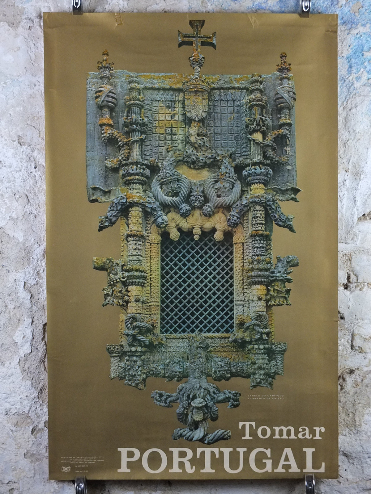 1965 Tomar Portugal Travel Poster, Home of the Knights Templar, The Convent of Christ, travel tourism, holiday vacation, wall art decor