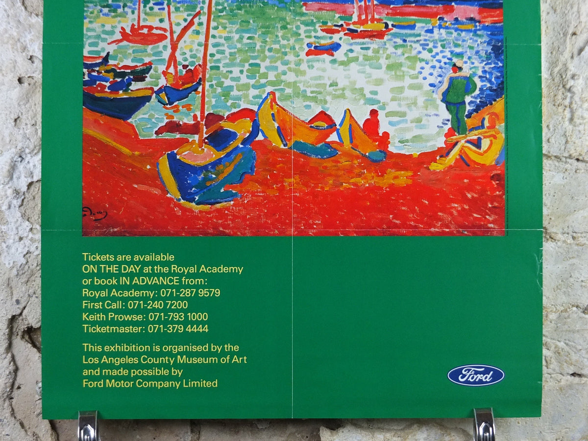 1991 Royal Academy of Arts Poster, Andre Derain, "Boats in the Port of Collioure" 1905 Fauvism artist gallery exhibition, wall art decor