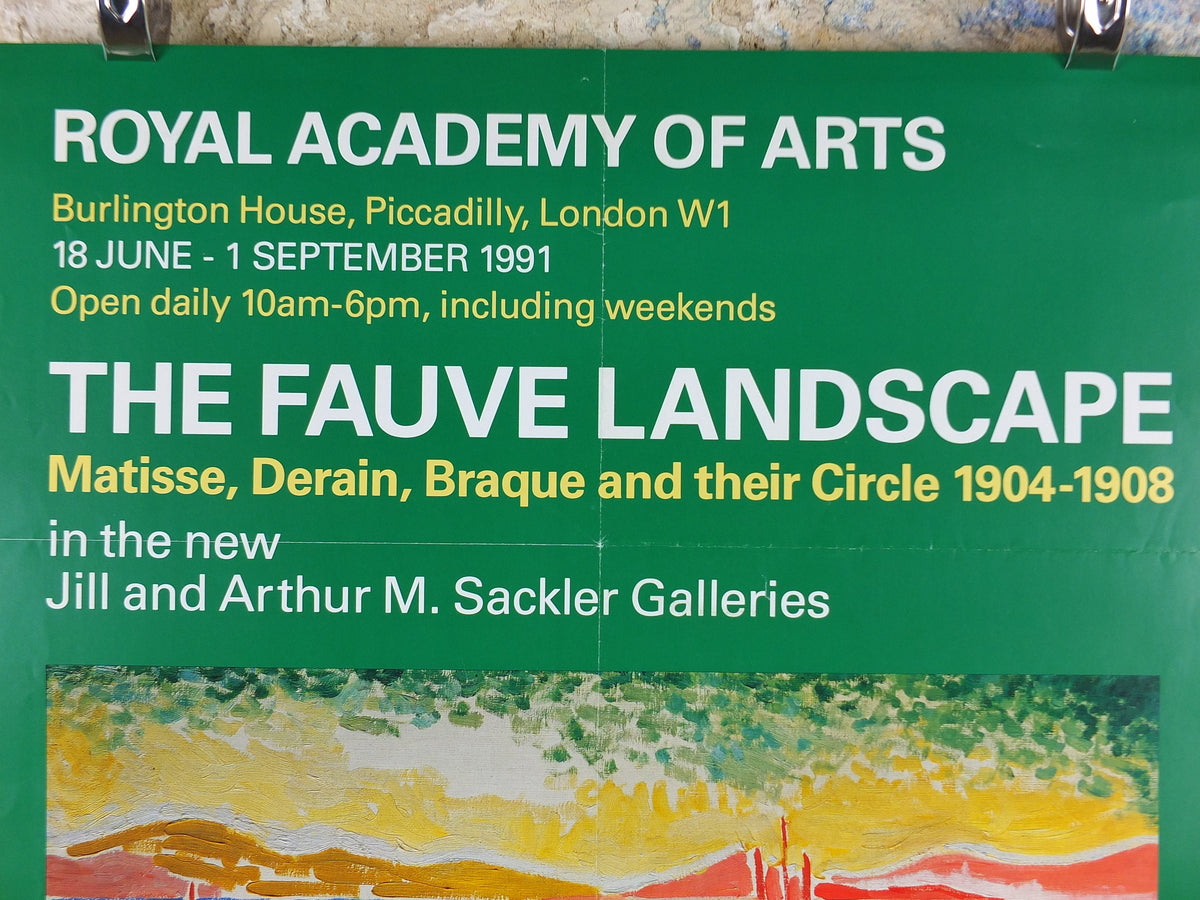 1991 Royal Academy of Arts Poster, Andre Derain, "Boats in the Port of Collioure" 1905 Fauvism artist gallery exhibition, wall art decor