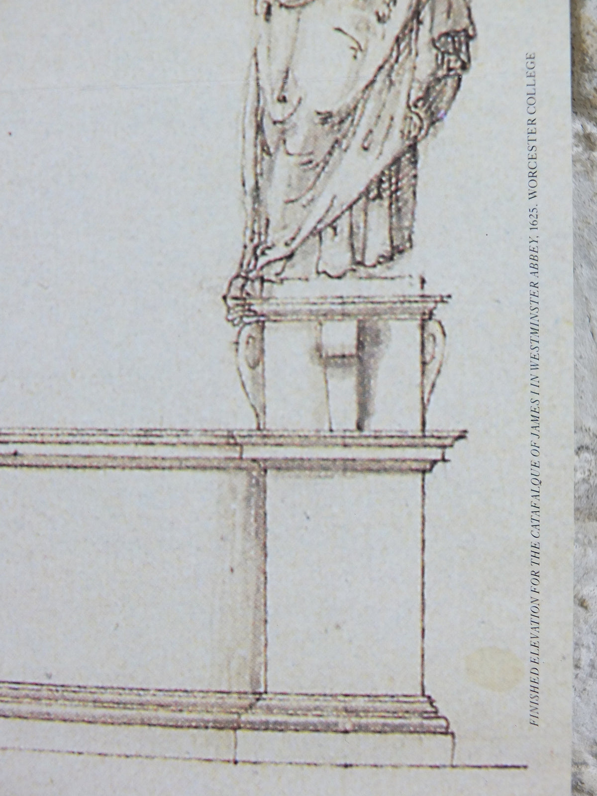 1989 Royal Academy of Arts Poster, Inigo Jones Architect, "Catafalque of James I Westminster Abbey" 1625 gallery exhibition, wall art decor