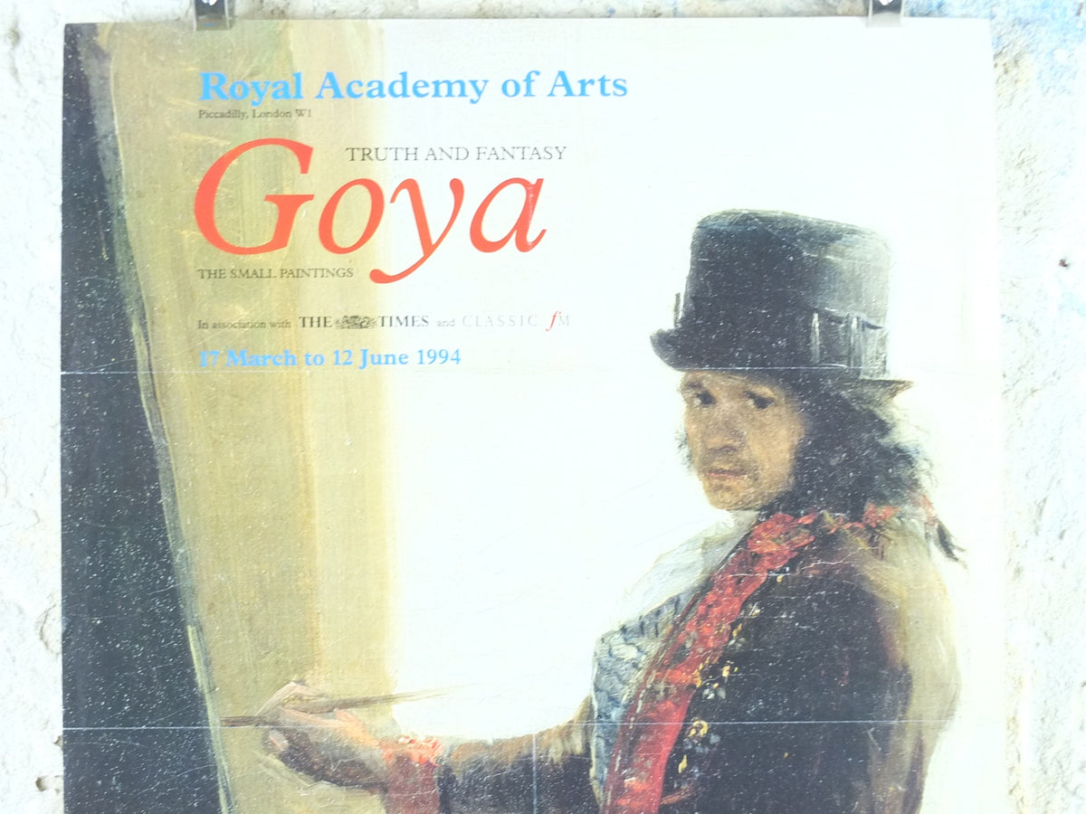1994 Royal Academy of Arts Poster, Francisco Goya, "Self Portrait in the Studio" 1794 Romanticist artist gallery exhibition, wall art decor