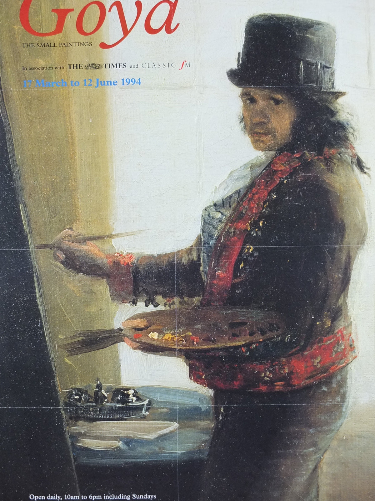 1994 Royal Academy of Arts Poster, Francisco Goya, "Self Portrait in the Studio" 1794 Romanticist artist gallery exhibition, wall art decor