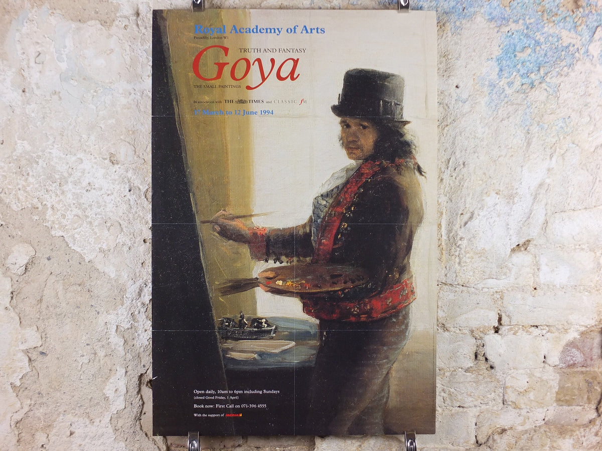 1994 Royal Academy of Arts Poster, Francisco Goya, "Self Portrait in the Studio" 1794 Romanticist artist gallery exhibition, wall art decor
