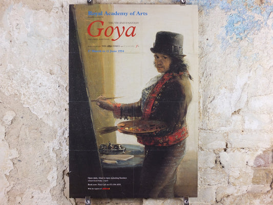 1994 Royal Academy of Arts Poster, Francisco Goya, "Self Portrait in the Studio" 1794 Romanticist artist gallery exhibition, wall art decor